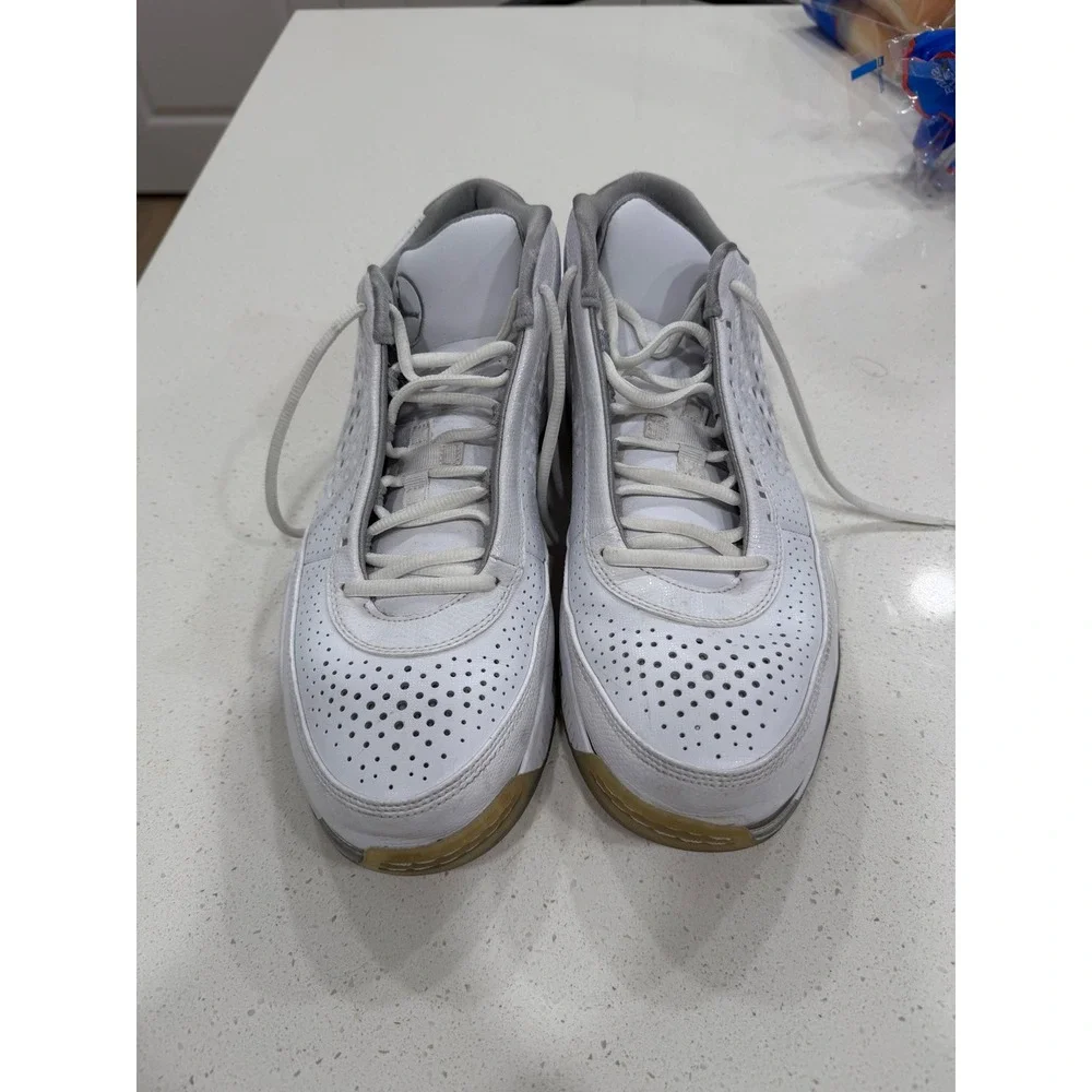 Jordan Mens White Perforated Basketball Shoes‎ Size 11